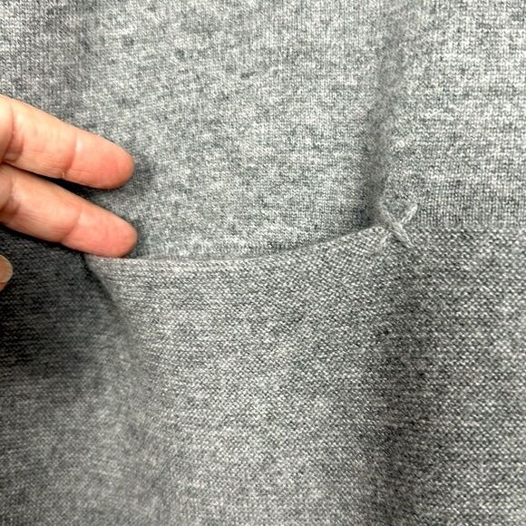 J. Jill Cashmere Gray Sweater Tunic Crew Neck Pockets A-line size S - Picture 5 of 11